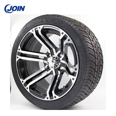 Neumáticos del carro de golf de 14 pulgadas con negro durable de las ruedas de aluminio